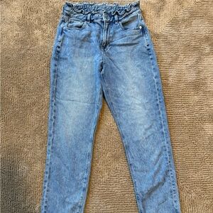 American Eagle Mom Jeans with rushed waist